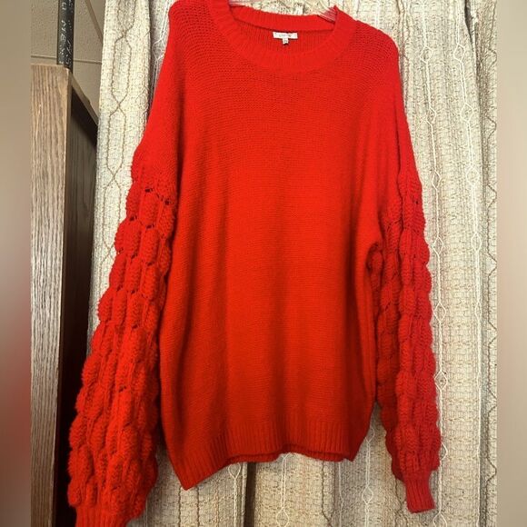 Jodifl Ladies Red Oversized Sweater - Picture 1 of 6